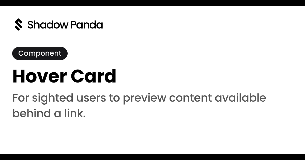 Hover Card | Shadow Panda